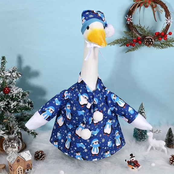 Porch Goose Clothing Set (Without Dolls), Cute And Elegant Patterned Design, Includes 1 Outfit 1 Hat 23 Inches Size For Porch Garden Decor