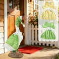 thumbnail image 1 of Porch Goose Costume - Green Bonsai Gardening Style Shawl & Scarf, Decorative Outfit for Goose Statues, Lawn & Patio Holiday Decoration, Festive Garden Accent for Spring & Easter, 20*15in, A, 1 of 7