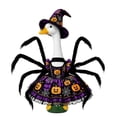 thumbnail image 1 of Porch Goose Halloween Outfit for 23 Inch Goose Statue, Witch Hat Dress with Fuzzy Spider Legs, Pumpkin Spiderweb Goose Clothes, Funny Yard Lawn Patio Decor, 1 of 5
