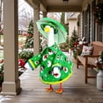 thumbnail image 1 of Porch Goose Outfit 5Pcs Christmas Goose Raincoat with Hat & Umbrella Snowman Printed Statue Goose Dress‑Up Clothing for 23 Inch Yard Goose Outdoor Porch Courtyard Garden Holiday Decoration Green, 1 of 8