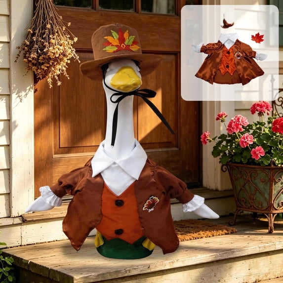 Porch Goose Outfit Clothes Set 23 Inch Goose Accessories Easy Dress Reusable Durable Decoration, Themed Style Eye Catching Outdoor Display, for Patio Yard Lawn Garden Decor Home Enthusiasts