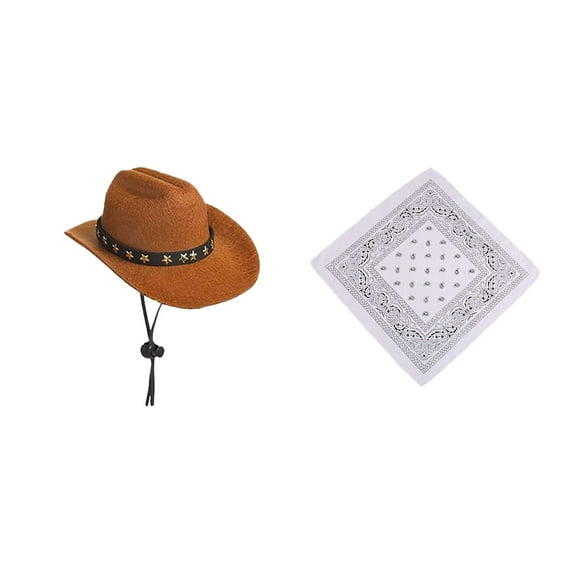 Porch Goose Outfit, Ongmies Western Cowboy Style Porch Decor Set – Cowboy Hat & Hip Hop Towel Theme Decoration, Western Cowboy Lawn Costume Plastic Goose Clothing Western Theme Party