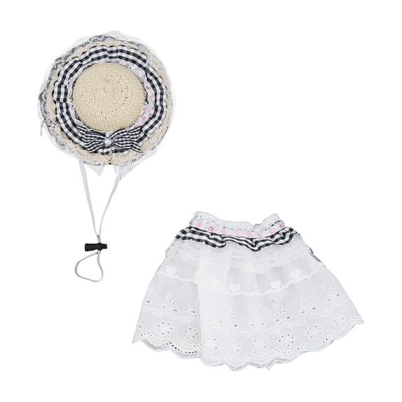 Porch Goose Outfit Set with Porch Goose Bonnet and Porch Goose Skirt for Porch Goose Decorative Display Use Black