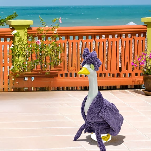 Porch Goose Outfit Winter Bathrobe Set 23 Inch Goose Clothes Accessories Easy Fit Reusable Durable Decoration, Cozy Style Eye Catching Display, for Patio Yard Garden Holiday Decor Home Owners