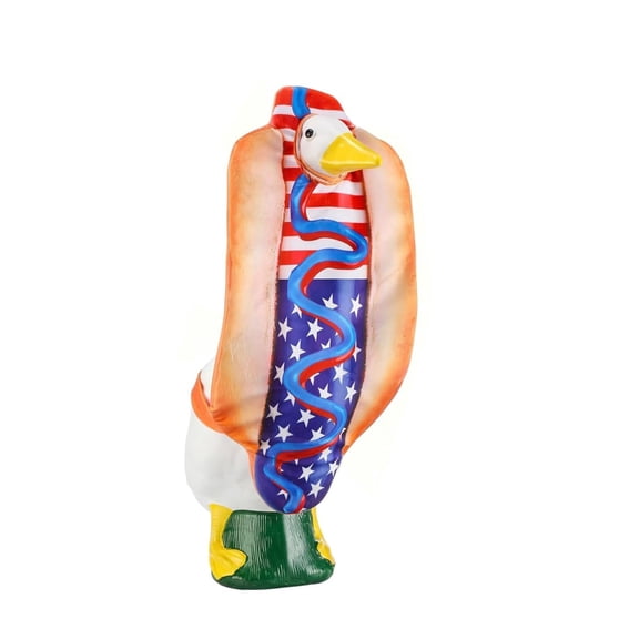 Patriotic Hot Dog Porch Goose Outfit 4th of July Goose Costume American Flag Yard Decoration