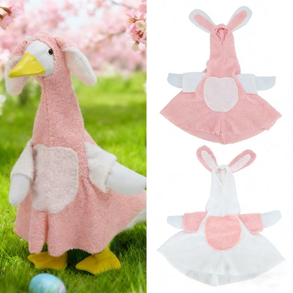Porch Goose Outfits 1-Piece Easter Bunny Hooded Costume Fits 19 and 23 Inch Statues for Spring Holiday Front Porch Decor 2 Styles Available