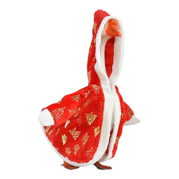 Porch Goose Outfits 1-Piece Festive Red & White Hooded Coat Fits 19 and 23 Inch Statues for Winter Holiday Front Porch Decor 3 Styles Available