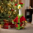 thumbnail image 1 of Porch Goose Outfits 19-23 Inch Christmas Red Dress with Green Fur Trim Black Belt Bow Hat Winter Holiday Outdoor Front Porch Patio Garden and Lawn Seasonal Decor, 1 of 9