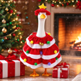 thumbnail image 1 of Porch Goose Outfits 2-Piece Christmas Tree Costume Set with Tiered Dress and Star Hat Fits 19 and 23 Inch Statues for Winter Holiday Front Porch Decor 2 Colors Available, 1 of 7