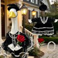 thumbnail image 1 of Goose Outfits for Porch,23 Inch Cement Plastic Goose Statue Decorations,Porch Goose Clothes with Clothes,Hats,Necklace,A Bouquet of Roses,Garden Patio Yard Lawn Decor, 1 of 5