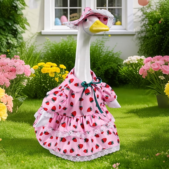Porch Goose Outfits 23 Inch, Porch Goose Clothes, Easter Porch Goose Outfit, Large White Goose Decor For Patio Balcony Porch Holiday Display