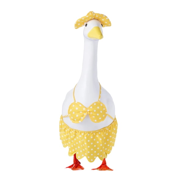 Porch Goose Outfits & Concrete Goose Outfits Hawaiian Skirt Set, 23 Inch Summer Goose Outfit for Garden, Patio & Yard Sod Decor