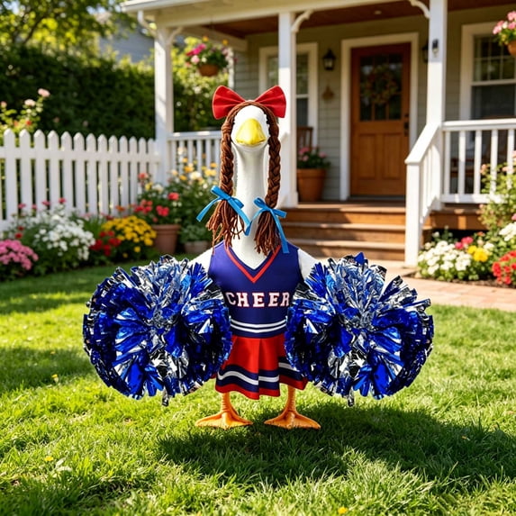 Porch Goose Outfits Cute Funny Outdoor White Goose Clothing Set With Dress Hat Clothes Fit for Lawn Yard Patio Decoration
