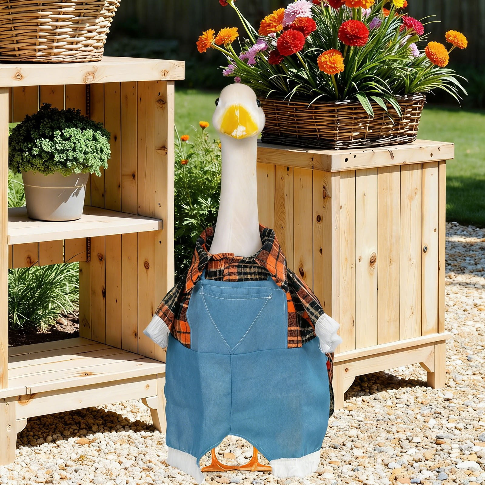 Porch Goose Outfits, for Daily Holiday Halloween, Thanksgiving, Christmas, St. Patrick's Day, Easter, 4th of July Goose Outfits for Patio Yard Garden Decor, Porch Goose Decorations