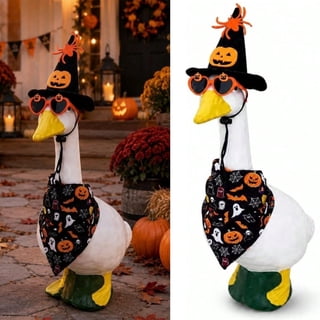 Porch Goose Outfits Fit 23" Goose Statue, Seasonal Goose Clothes Costume with Accessories, Outdoor Garden Yard Patio Decoration