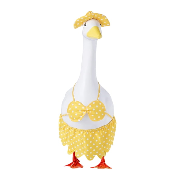 Porch Goose Outfits for Garden Statues, Weather-Resistant Outdoor Costume Set – Funny Decorative Clothing for Concrete Goose Yard Patio Lawn Decoration, Easy Slip-On Holiday Gift