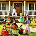 thumbnail image 1 of Porch Goose Outfits, Halloween Goose Outfit Spring Costume Set, Dress with Straw Hat and Sunglasses for Lawn Patio Yard Outdoor Decor (#24, 23in), 1 of 10