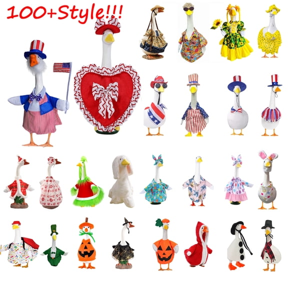 Porch Goose Outfits for All Seasons Holiday,Valentine's Day,Easter,St.Patrick's Day,4th of July,Thanksgiving,Halloween,Christmas Goose Clothes for Patio Yard Garden Decor,Lawn Porch Goose Decor