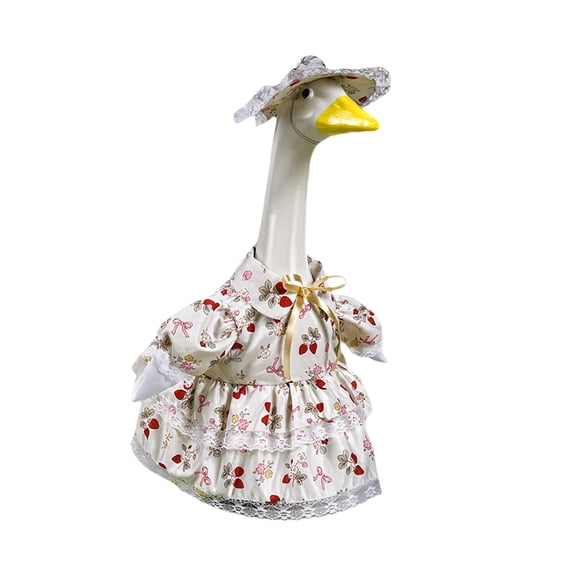 Porch Goose Outfits for 23" High Cement Porch Goose Costume for Yard Lawn Outdoor Garden Patio Statue Holiday Decor (Spring Style Summer Style)
