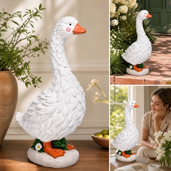 Porch Goose, Porch Goose Statues Lawn Ornaments, Resin Large Outdoor Garden Decor Farmhouse Patio Yard Entryway Decorative Figurine