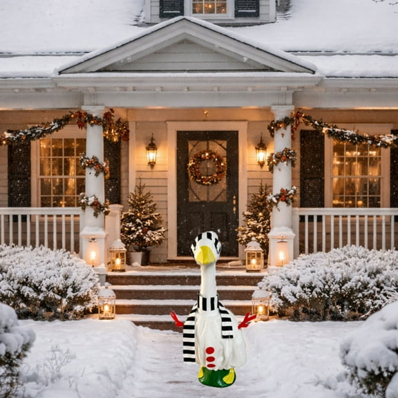 Porch Goose Winter Snowman Outfit Set (1 Hat + 1 Scarf + 1 Outfit), Festive Party & Yard Decoration For Outdoor Atmosphere, Suitable For S, Teens, Holiday Events, Backyard