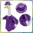 thumbnail image 1 of Porch Gooses Outfits, Purple Sequined Goose Clothing With Hat, Sparkly Festive Yard Goose Costume, Eye-catching Outdoor Porch Decor Apparel For 23in Goose, 1 of 6