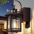 thumbnail image 1 of Porch Light with GFCI Outlet, Motion Sensor Outdoor Wall Light Wall Mount, Oil Rubbed Bronze Exterior Lighting Fixtures, Outdoor Sconce Light Wall Lantern, Exterior Garage Lights for Coach, 1 of 11