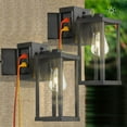 thumbnail image 1 of Porch Light With Gfci Outlet Dusk To Dawn Outdoor Light Exterior Lighting Fixtures Wall Mount For House Patio Garage Hallway,2 Pack, 1 of 8