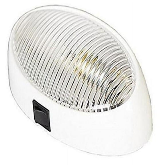 Porch Light with Clear Lens & White Switch Base