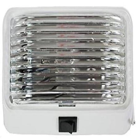 Porch Light with Clear Lens & White Swith Base