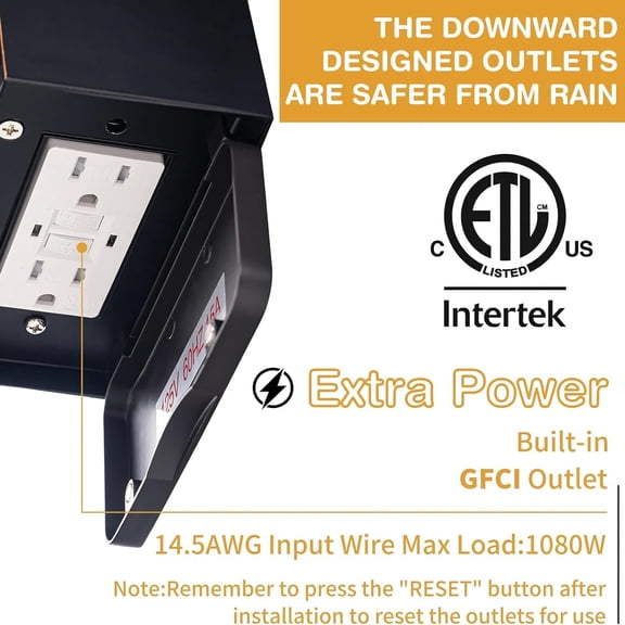 Porch Lights with GFCI Outlet, Dusk to  Outdoor Lights with Outlet, 3 Lighting Modes Exterior Light Fixture Waterproof, Outside Lights for House Front Door  Garage