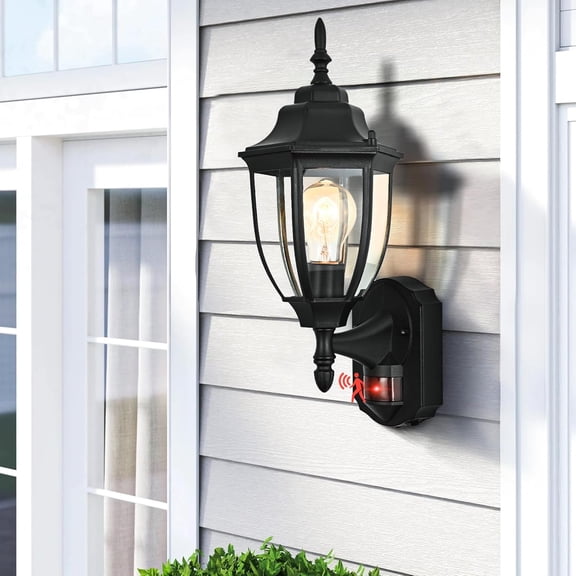 Porch Lights Outdoor Motion Sensor Wall Sconce Anti-Rust Aluminum, Exterior Outdoor Wall Lights Dusk to Porch Light Fixture Wall Mount for House Outside 2Pack
