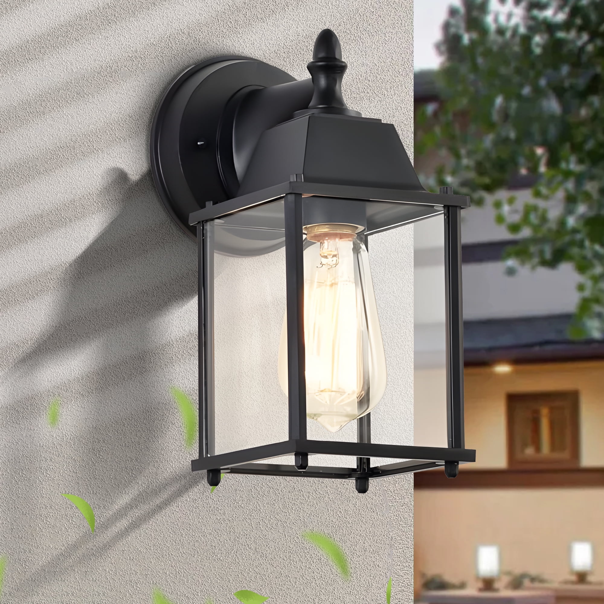 Porch Lights Outdoor Wall Lantern Black Outdoor Light Fixture Decor Aluminum Anti-Rust Exterior Waterproof Outdoor House Lights for Patio Garage Front Door Entryway