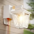 thumbnail image 1 of Porch Lights with Outlet, Dusk to Dawn Outdoor Light with Outlet Built-in, Waterproof Anti-Rust Lantern Outside Light with GFCI Outlet, Wall Sconce Light with Plug for Front Door (White), 1 of 17