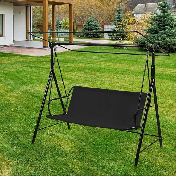Porch Patio Swing Seat Cover Replacement,600D Thickened Oxford Waterproof Swing Replacement,Cushion Protection,Outdoors Covers Seater for Bench,Seats Swings 3-Seat Garden Yard Canvasm Seating(Black)