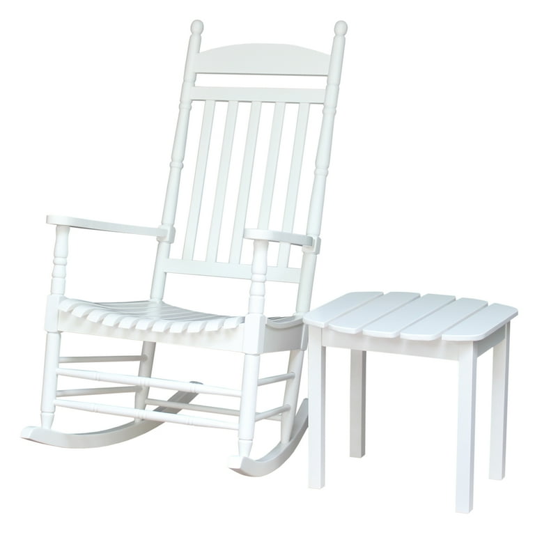 Porch Rocker and Side Table in White - Main Image