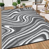 Porch Rugs Outdoor Waterproof 8x10 Outdoor Camping Rug, Neutral Striped ...