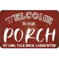 thumbnail image 1 of Porch Sign Farmhouse Porch Decorations Welcome Metal Signs Outdoor Wall Decor For Patio Camper Hot Tub 8x12 Inches - This is Our Happy Place, 1 of 7