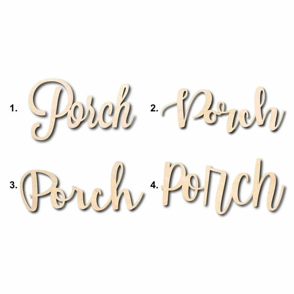 Porch Sign Unfinished Wood Cutout Home Decor DIY Option 3- 24" Wide / 1/2"