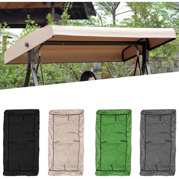 Porch Swing Canopy 75''x 47'' 84''x 48'' Replacement Waterproof Top Cover, Sun Shade Awning Cover for Summer Outdoor Garden Patio Furniture(Beige,75x47x9in)