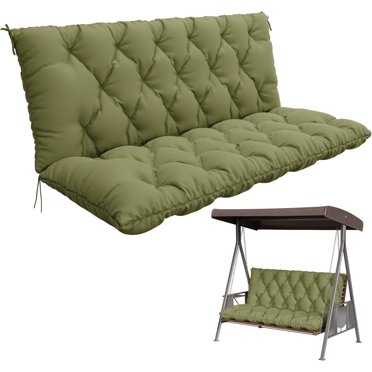 Waterproof Porch Swing Cushion With Backrest - 100/120/150cm - Outdoor Bench Pad