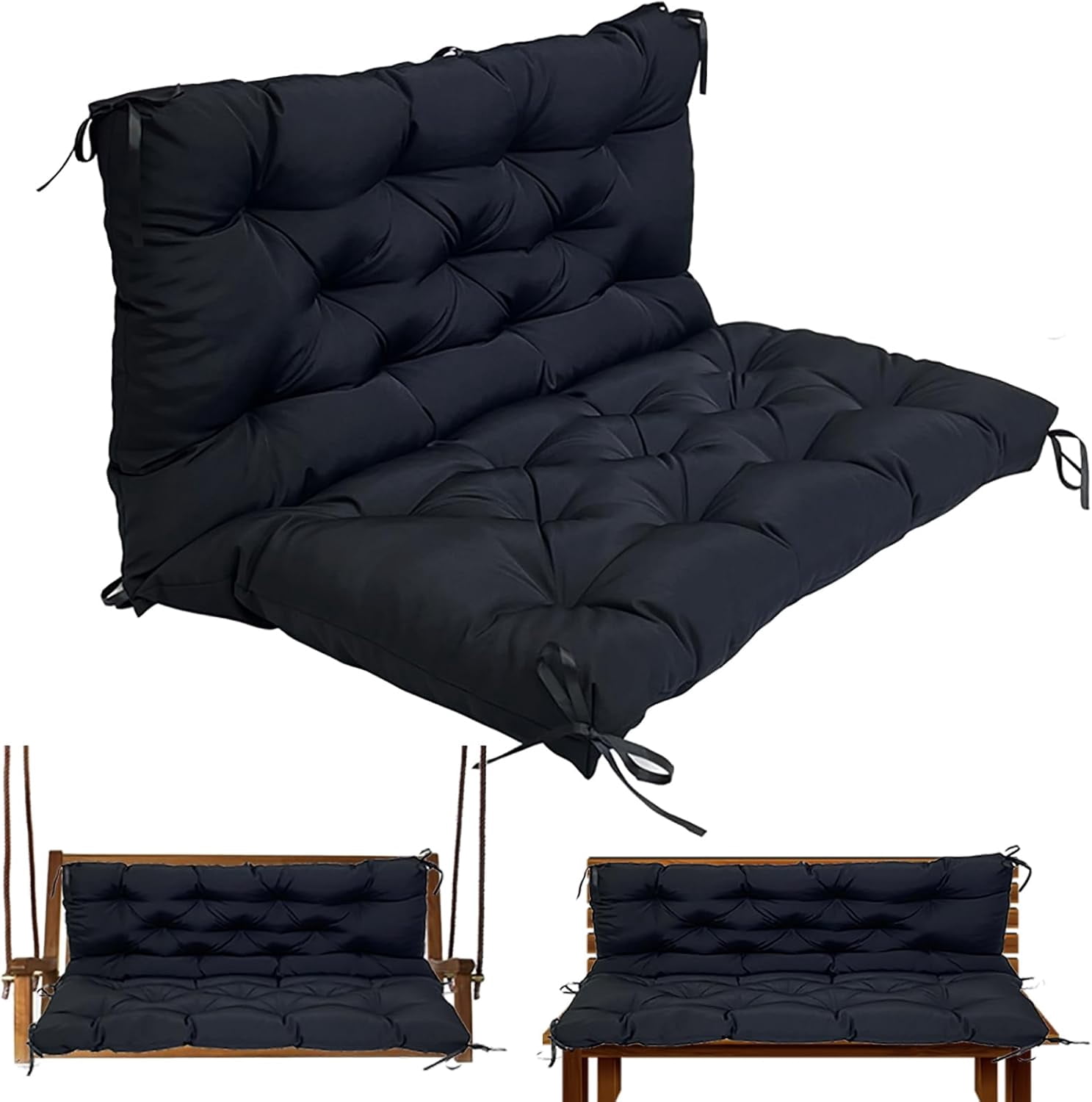 Porch Swing Cushions, 3 Seat Outdoor Swing Cushion Replacement with ...