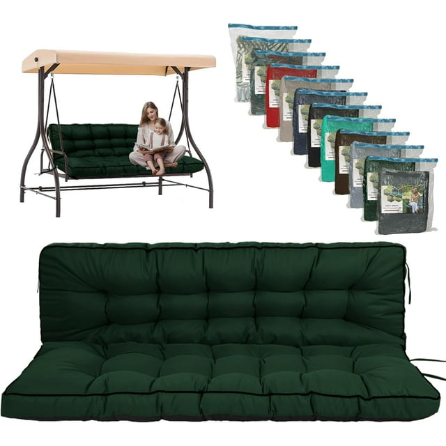 Porch Swing Cushions 55 inch, Waterproof Swing Cushions 3 Seater