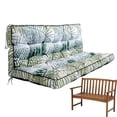 thumbnail image 1 of Porch Swing Cushions 55in, Swing Cushions 3 Seater Replacement with Backrest, Thicken 4" Waterproof Bench Pad Cushions, Outdoor Loveseat Cushions Non-Slip Chairs Pad (Bamboo Leaves), 1 of 6