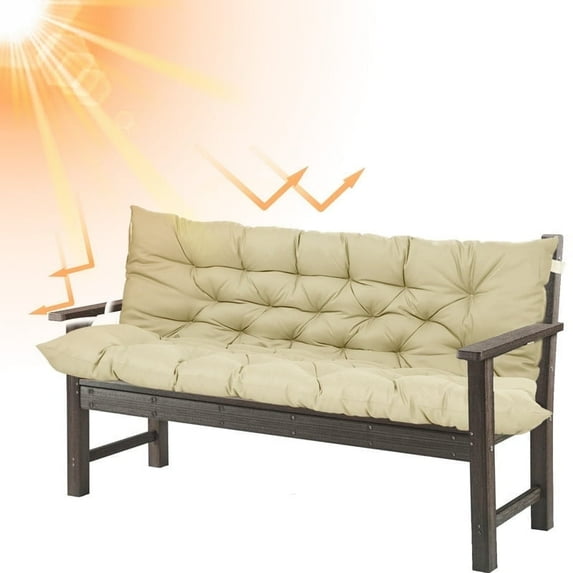 Porch Swing Cushions 60in , Waterproof Outdoor Replacement Glider Cushions, 2-3 Seater Patio Bench Cushions with Backrest for Garden,Backyard