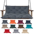 thumbnail image 1 of Porch Swing Cushions with Backrest, 2-3 Seater Waterproof Bench Pad Cushions, Thicken 4" Outdoor Swing Cushions, for Outdoor Patio Garden Furniture (40x47in, Dark Gray), 1 of 7