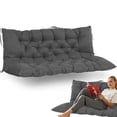thumbnail image 1 of Porch Swing Cushions Outdoor, 2-3 Seat Swing Replacement Cushions Waterproof, 4" Thick Bench Cushion with Backrest and Ties for Garden Furniture (Dark Gray, 40x70 in), 1 of 5