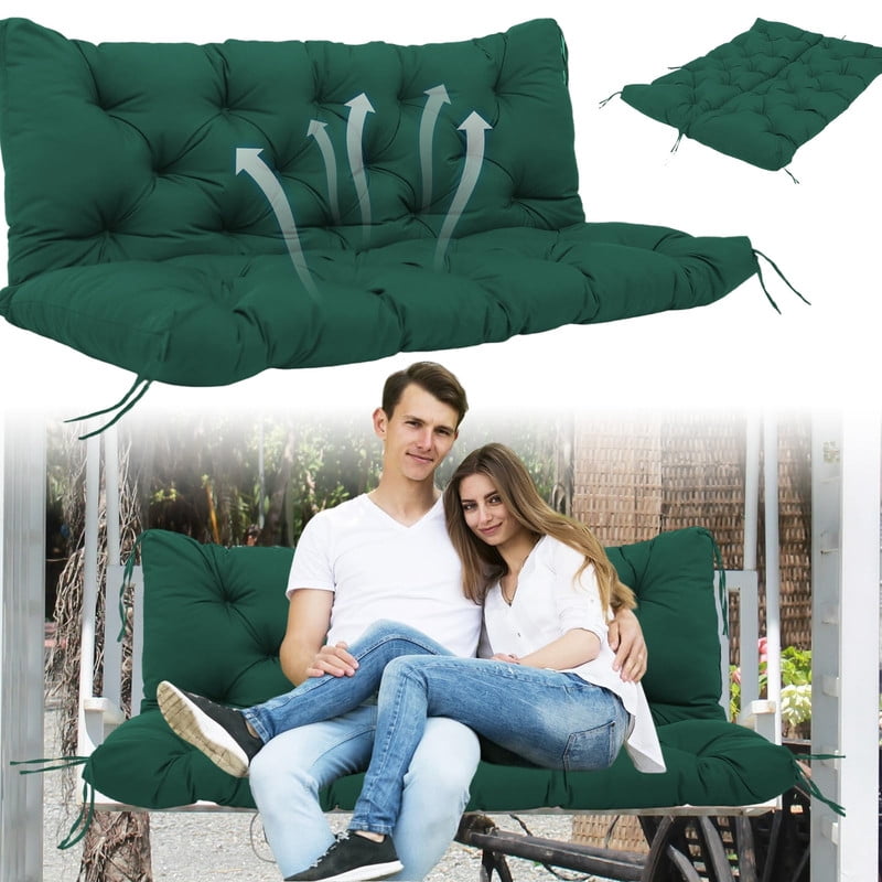 Porch Swing Cushions Outdoor 60 inch Swing Cushions 2 3 Seater Replacement Thicken 4 Waterproof Bench Cushion with Backrest Ties Replacement Cushions for Patio Garden Backyard Black 60 40in Walmart ...