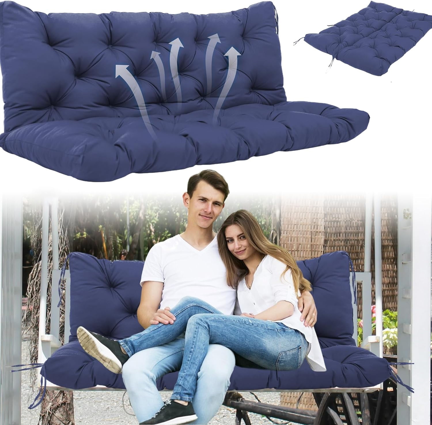 60 inch swing cushion with back sale