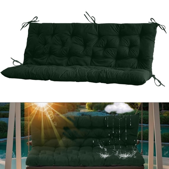 Porch Swing Cushions Outdoor, Waterproof 4" Thick 2–3 Seat Outdoor Swing Seat Cushion with Ties for Garden & Porch